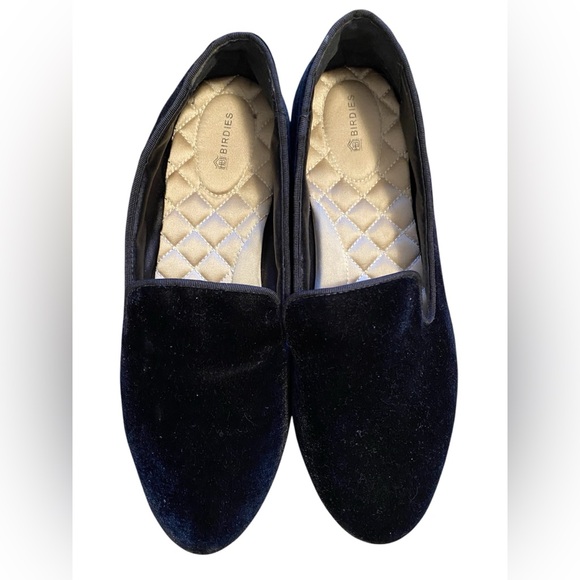 Birdies The Starling Crushed Black Velvet Slip on Flats - Picture 3 of 7